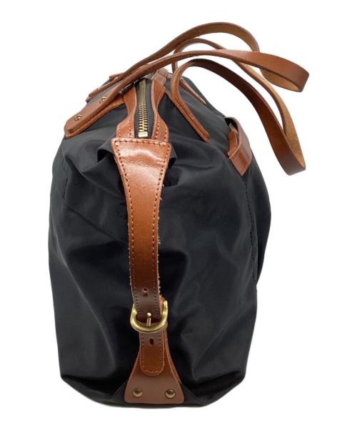 HALEINE（アレンヌ）HALEINE (アレンヌ) レザーテープナイロンミニボストンバッグ ネイビーの古着・服飾アイテム