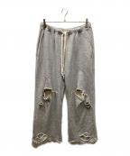 DISCOVEREDディスカバード）の古着「LOOPING DAMAGE SWEAT PANTS / ダメージスウェットパンツ」｜グレー