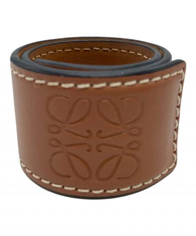 【値下げ中】LOEWE レザー スラップブレスレット　タン 中古・古着通販】LOEWE (ロエベ) レザースラップブレスレット ブラウン