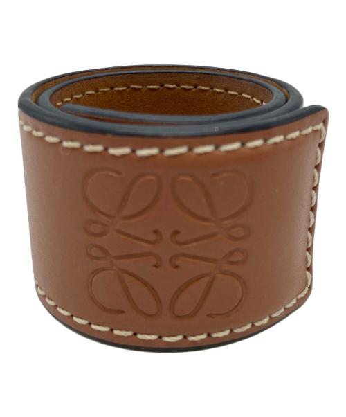 LOEWE（ロエベ）LOEWE (ロエベ) レザースラップブレスレット ブラウンの古着・服飾アイテム