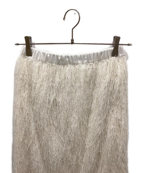 ELENDEEK（エレンディーク）ELENDEEK (エレンディーク) FRINGE STRAIGHT SK ホワイト サイズ:02の古着・服飾アイテム