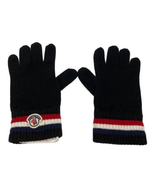 MONCLER（モンクレール）MONCLER (モンクレール) トリコロールウールグローブ ブラック サイズ:Mの古着・服飾アイテム