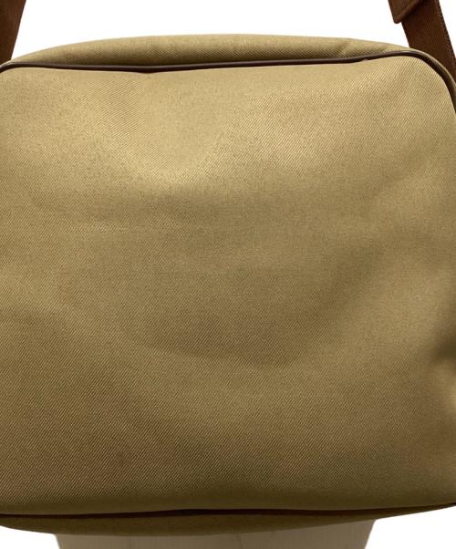 HUNTING WORLD（ハンティングワールド）HUNTING WORLD (ハンティングワールド) キャンバス切替ショルダーバッグ ベージュ×ブラウンの古着・服飾アイテム