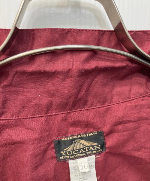 YUCATAN（ユカタン）YUCATAN (ユカタン) キューバシャツ ボルドー サイズ:50の古着・服飾アイテム