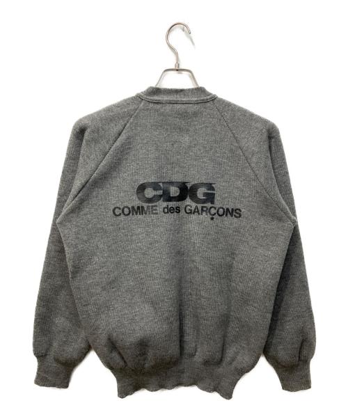 CDG（シーディージー）CDG (シーディージー) バックロゴニットカーディガン グレー サイズ:Mの古着・服飾アイテム