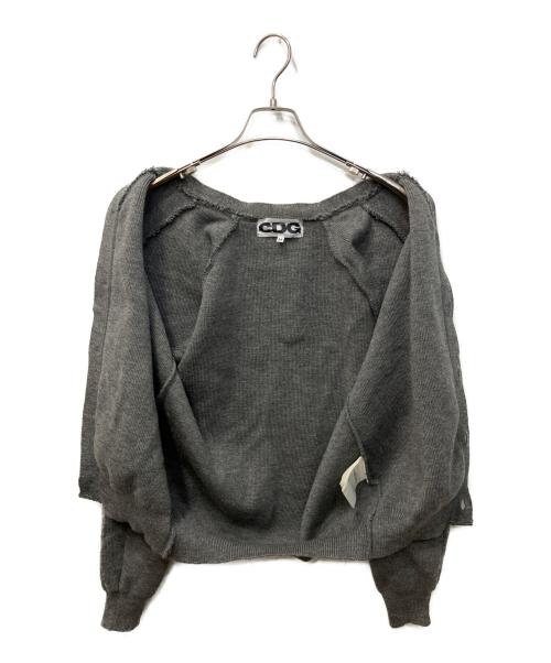 CDG（シーディージー）CDG (シーディージー) バックロゴニットカーディガン グレー サイズ:Mの古着・服飾アイテム