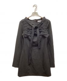 melt the lady（メルトザレディ）の古着「back tie mini dress/バックタイミニドレス」｜ブラック