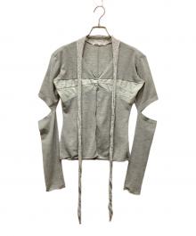 ojos（オホス）の古着「デザインカーディガン/ELBOW CUT KNIT TOP」｜グレー