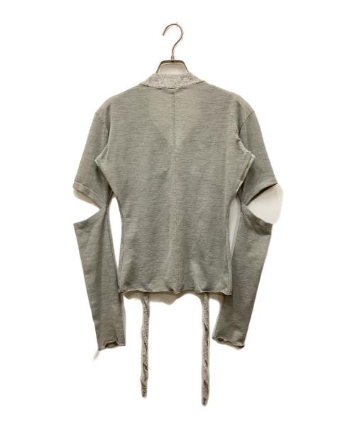 ojos（オホス）ojos (オホス) デザインカーディガン/ELBOW CUT KNIT TOP グレー サイズ:FREEの古着・服飾アイテム