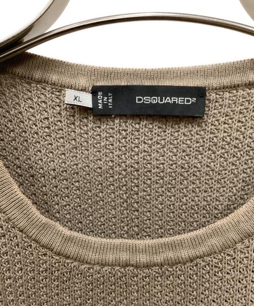 DSQUARED2（ディースクエアード）DSQUARED2 (ディースクエアード) コットンSSニット ブラウン サイズ:XLの古着・服飾アイテム