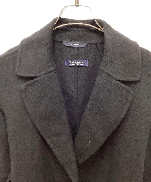 'S Max Mara（エスマックスマーラ）'S Max Mara (エスマックスマーラ) ウールベルテッドコート ブラック サイズ:36の古着・服飾アイテム