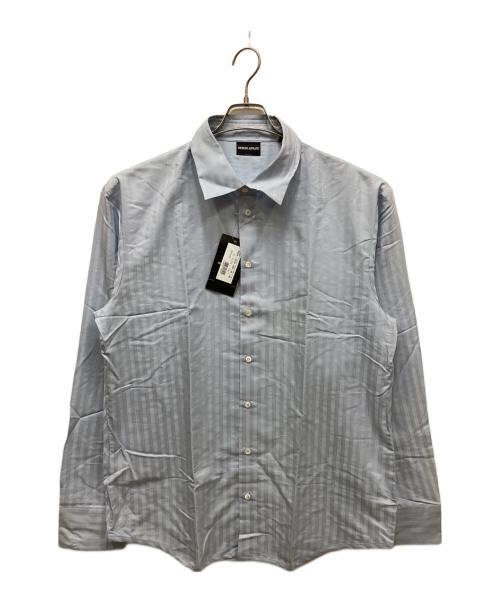 GIORGIO ARMANI（ジョルジョアルマーニ）GIORGIO ARMANI (ジョルジョアルマーニ) ストライプシャツ スカイブルー サイズ:44の古着・服飾アイテム