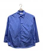 Graphpaperグラフペーパー）の古着「Broad L/S Oversized Regular Collar Shirt / オーバーサイズレギュラーシャツ」｜ブルー