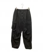 UNIVERSAL PRODUCTS.ユニバーサルプロダクツ）の古着「GARMENT DYE FIELD EASY PANTS / ガーメントダイフィールドイージーパンツ」｜ブラック