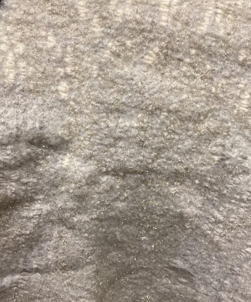 KAPITAL（キャピタル）KAPITAL (キャピタル) 縮絨ウール ラメ大鷲マフラー ブラック×ベージュの古着・服飾アイテム