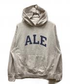 blurhms ROOTSTOCKブラームスルーツストック）の古着「PRINT Sweat Hoodie P/O Big / プリントフーディースウェット」｜グレー