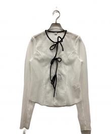 CODE A（コードエー）の古着「tulle lace ribbon blouse / レースリボンブラウス」｜ホワイト