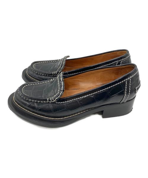 Acne studios（アクネ ストゥディオズ）ACNE STUDIOS (アクネ ストゥディオズ) クロコ型押しローファー ブラック サイズ:36の古着・服飾アイテム