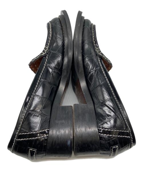 Acne studios（アクネ ストゥディオズ）ACNE STUDIOS (アクネ ストゥディオズ) クロコ型押しローファー ブラック サイズ:36の古着・服飾アイテム