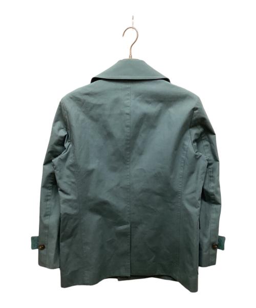 LANVIN COLLECTION（ランバンコレクション）LANVIN COLLECTION (ランバンコレクション) タイプライター地レザートリムPコート スカイブルー サイズ:46の古着・服飾アイテム