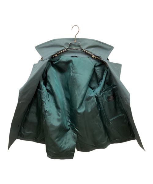 LANVIN COLLECTION（ランバンコレクション）LANVIN COLLECTION (ランバンコレクション) タイプライター地レザートリムPコート スカイブルー サイズ:46の古着・服飾アイテム