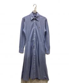 POLO RALPH LAUREN（ポロ・ラルフローレン）の古着「鹿子地シャツワンピース」｜スカイブルー