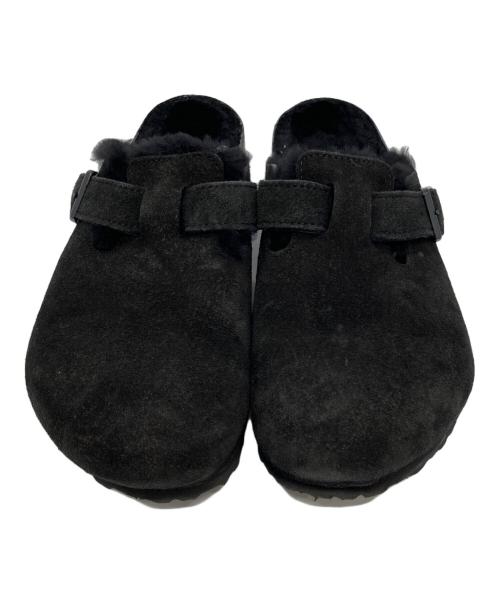 BIRKENSTOCK（ビルケンシュトック）BIRKENSTOCK (ビルケンシュトック) ボストン シアリング / スウェードミュールサンダル ブラック サイズ:42の古着・服飾アイテム