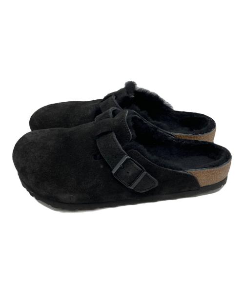 BIRKENSTOCK（ビルケンシュトック）BIRKENSTOCK (ビルケンシュトック) ボストン シアリング / スウェードミュールサンダル ブラック サイズ:42の古着・服飾アイテム