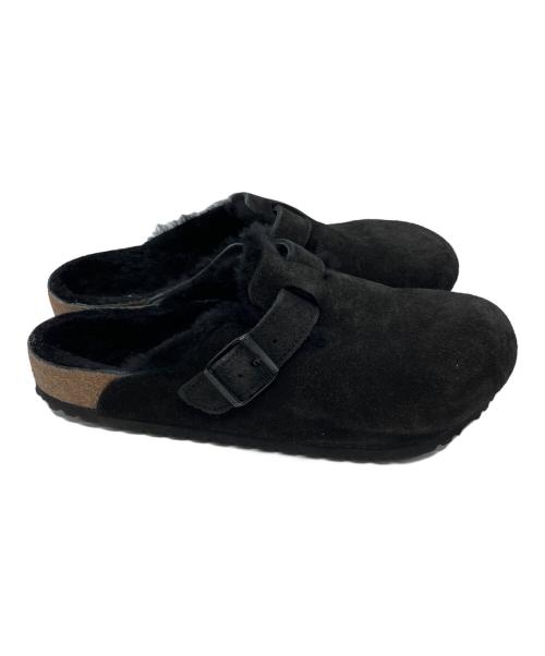 BIRKENSTOCK（ビルケンシュトック）BIRKENSTOCK (ビルケンシュトック) ボストン シアリング / スウェードミュールサンダル ブラック サイズ:42の古着・服飾アイテム