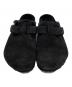 BIRKENSTOCK (ビルケンシュトック) ボストン シアリング / スウェードミュールサンダル ブラック サイズ:42：13000円