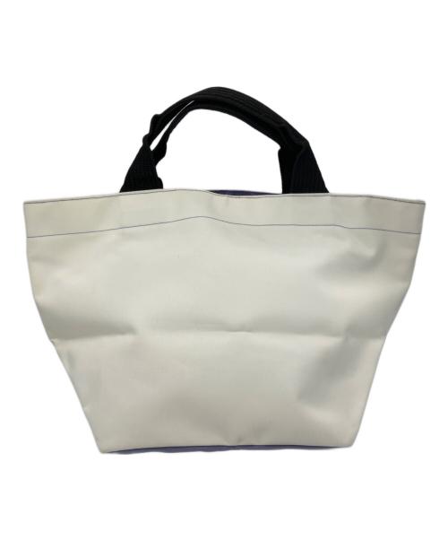 Herve Chapelier（エルベシャプリエ）Herve Chapelier (エルベシャプリエ) ジップナイロン舟形トートバッグ パープル×アイボリーの古着・服飾アイテム