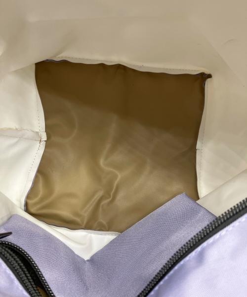 Herve Chapelier（エルベシャプリエ）Herve Chapelier (エルベシャプリエ) ジップナイロン舟形トートバッグ パープル×アイボリーの古着・服飾アイテム