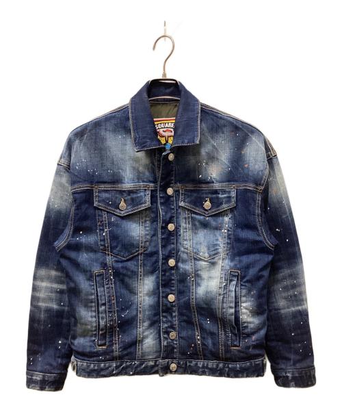 DSQUARED2（ディースクエアード）DSQUARED2 (ディースクエアード) Cyprus Reversible Bomber Jacket/キプロスリバーシブルボンバージャケット インディゴ×オリーブ サイズ:42の古着・服飾アイテム