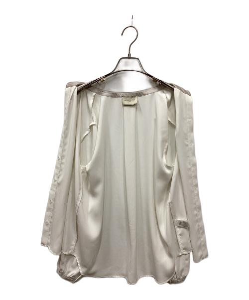 UNITED ARROWS（ユナイテッドアローズ）UNITED ARROWS (ユナイテッドアローズ) バイカラー パイピング ブラウス ホワイト サイズ:記載なしの古着・服飾アイテム