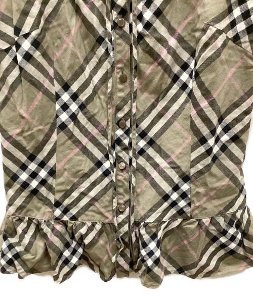 BURBERRY BLUE LABEL（バーバリー ブルー レーベル）BURBERRY BLUE LABEL (バーバリー ブルー レーベル) ノヴァチェックシャツブラウス ベージュ サイズ:36の古着・服飾アイテム