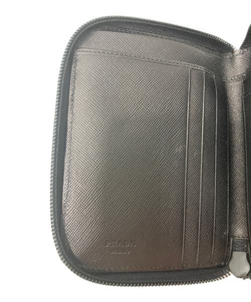 PRADA（プラダ）PRADA (プラダ) ナイロンラウンドジップウォレット ブラックの古着・服飾アイテム