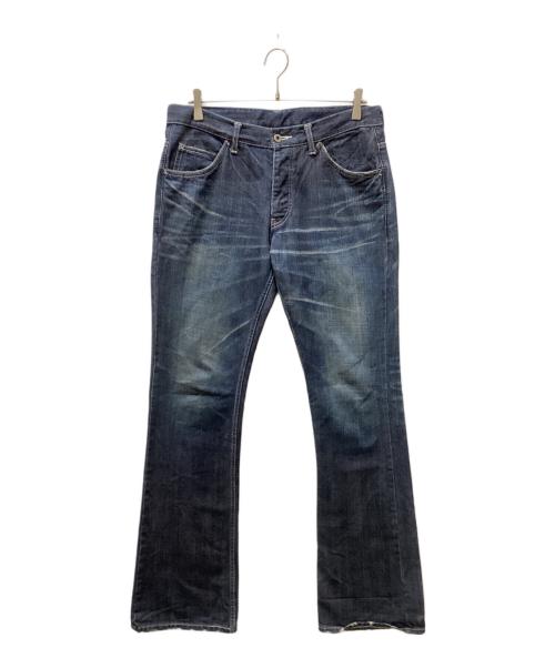 ISAMU KATAYAMA BACKLASH（イサムカタヤマ・バックラッシュ）ISAMU KATAYAMA BACKLASH (イサムカタヤマ・バックラッシュ) リザードレザーポケットフレアデニムパンツ インディゴ サイズ:Lの古着・服飾アイテム