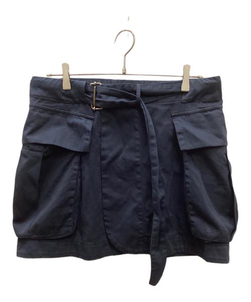 DRIES VAN NOTEN（ドリスヴァンノッテン）DRIES VAN NOTEN (ドリスヴァンノッテン) ラップミニスカート ネイビー サイズ:採寸参照の古着・服飾アイテム