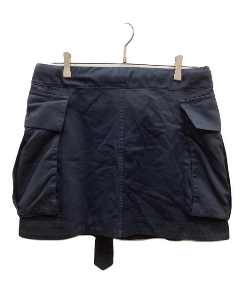 DRIES VAN NOTEN（ドリスヴァンノッテン）DRIES VAN NOTEN (ドリスヴァンノッテン) ラップミニスカート ネイビー サイズ:採寸参照の古着・服飾アイテム