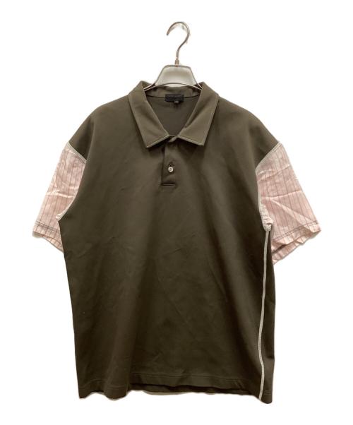 COMME des GARCONS HOMME（コムデギャルソン オム）COMME des GARCONS HOMME (コムデギャルソン オム) 切替ポロシャツ ピンク×ブラウン サイズ:Mの古着・服飾アイテム