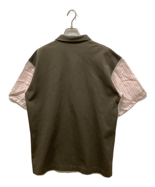 COMME des GARCONS HOMME（コムデギャルソン オム）COMME des GARCONS HOMME (コムデギャルソン オム) 切替ポロシャツ ピンク×ブラウン サイズ:Mの古着・服飾アイテム