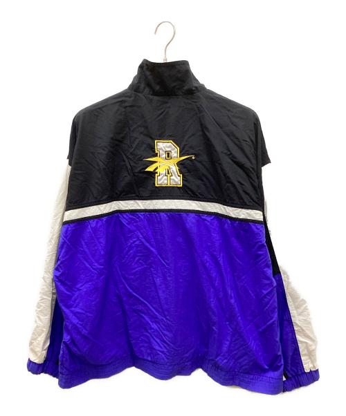 REEBOK（リーボック）REEBOK (リーボック) ナイロンジャケット ブラック×ブルー サイズ:XLの古着・服飾アイテム