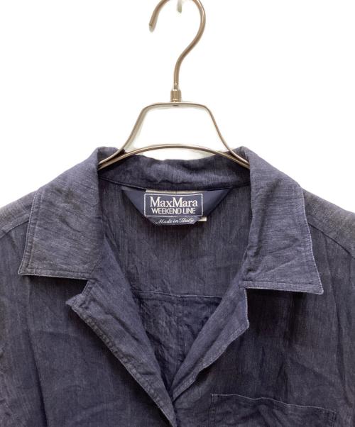 Max Mara WEEK END LINE（マックスマーラ ウイークエンドライン）MAX MARA WEEK END LINE (マックスマーラ ウイークエンドライン) リネンブレンドジャケット ネイビー サイズ:採寸参照の古着・服飾アイテム