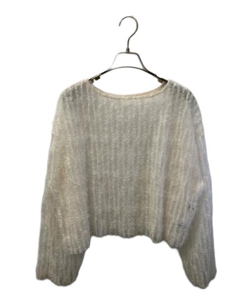 SHIPS（シップス）SHIPS (シップス) フェザー チュール ワイド スリーブ ブラウス アイボリー サイズ:表記無しの古着・服飾アイテム