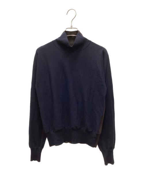 ANNUAL（アニュアル）annual (アニュアル) SHIPS (シップス) ハイネックバイカラーニット ブラウン×ネイビー サイズ:FREEの古着・服飾アイテム