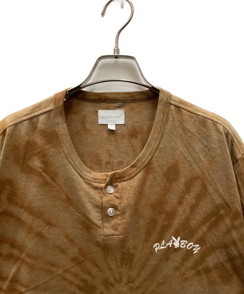 SUPREME（シュプリーム）Supreme (シュプリーム) PLAY BOY (プレイボーイ) ヘンリーネックカットソー ブラウン サイズ:Lの古着・服飾アイテム