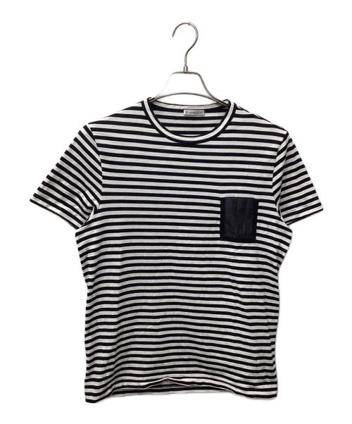 MONCLER（モンクレール）MONCLER (モンクレール) MAGLIA T-SHIRT ホワイト×ネイビー サイズ:Mの古着・服飾アイテム
