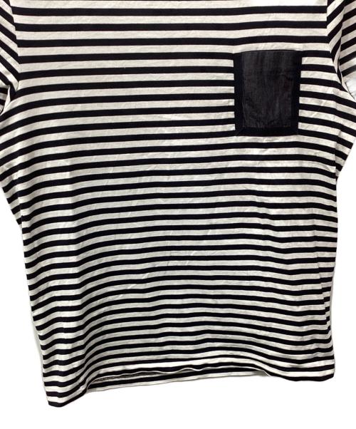MONCLER（モンクレール）MONCLER (モンクレール) MAGLIA T-SHIRT ホワイト×ネイビー サイズ:Mの古着・服飾アイテム