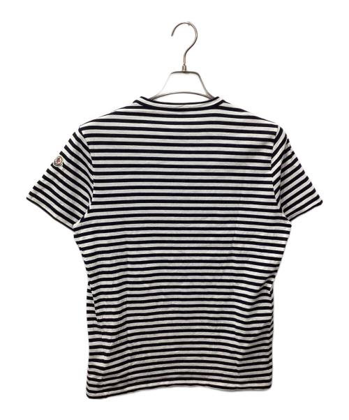 MONCLER（モンクレール）MONCLER (モンクレール) MAGLIA T-SHIRT ホワイト×ネイビー サイズ:Mの古着・服飾アイテム