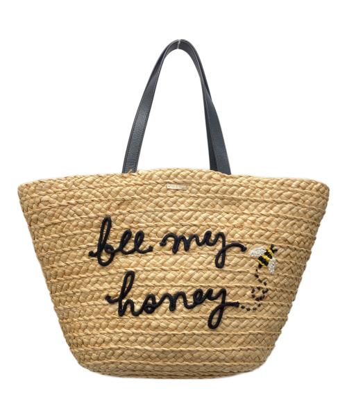 Kate Spade（ケイトスペード）Kate Spade (ケイトスペード) Picnic Perfect Straw Bee Tote ベージュの古着・服飾アイテム